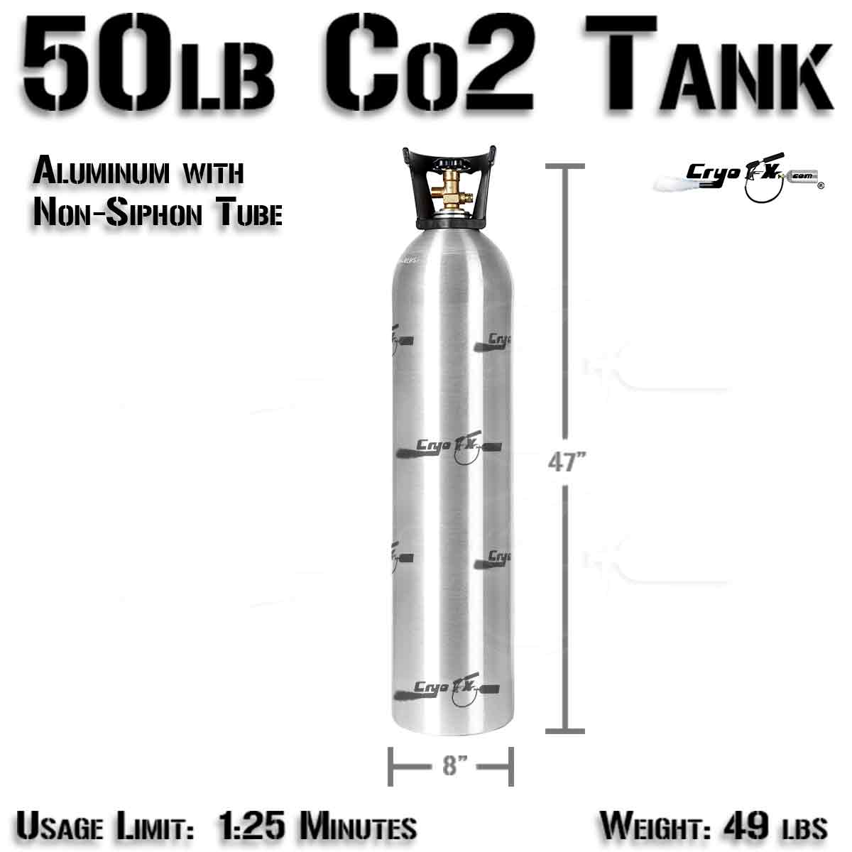 Aluminum CO2 Cylinder .50L 