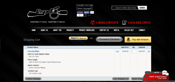 CryoFX® E-commerce Store Shopping and Checkout More secure and faster than ever