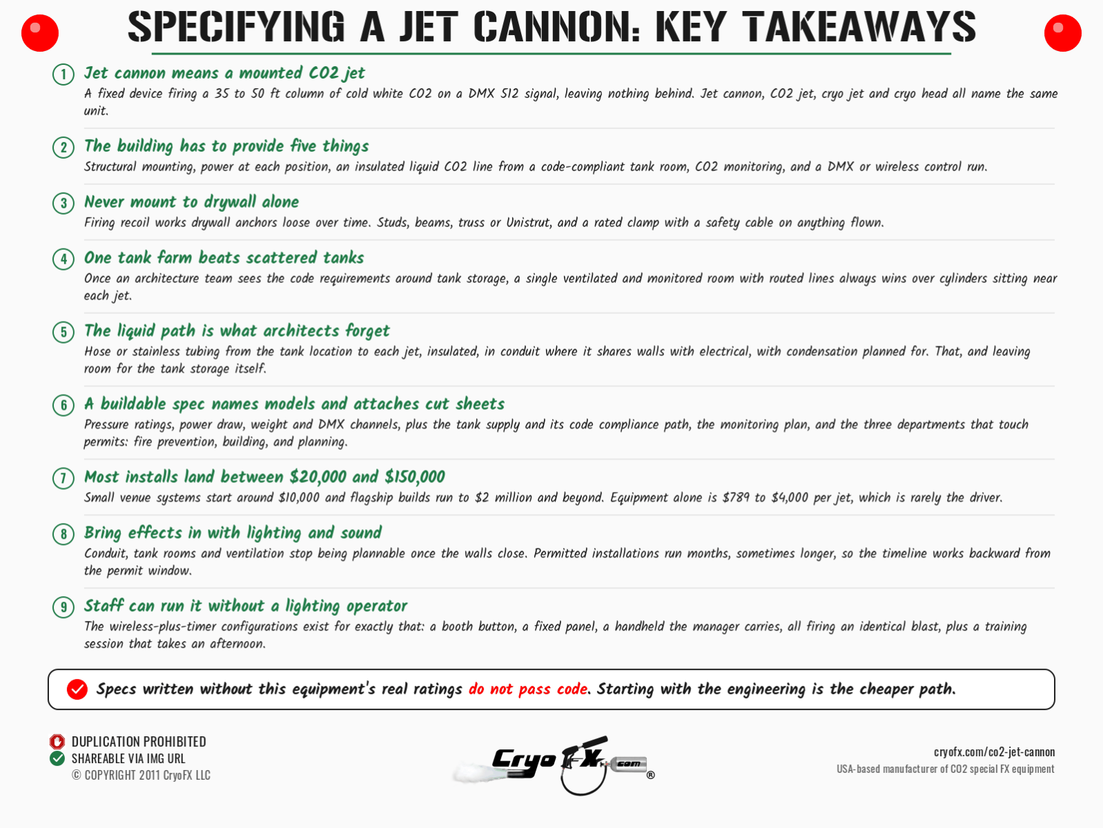CryoFX CO2 Jet Cannon Key Takeaways
