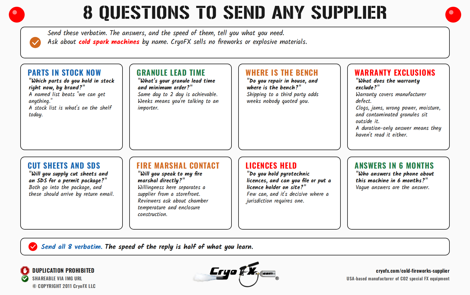 CryoFX Cold Spark Machine Cold Fireworks Supplier Questions To Ask