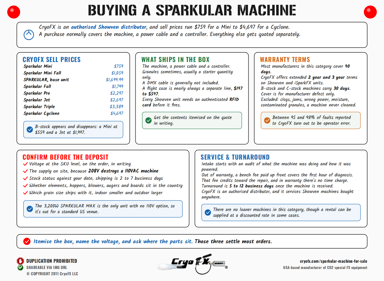 CryoFX Cold Spark Machine Sparkular Machine For Sale At A Glance