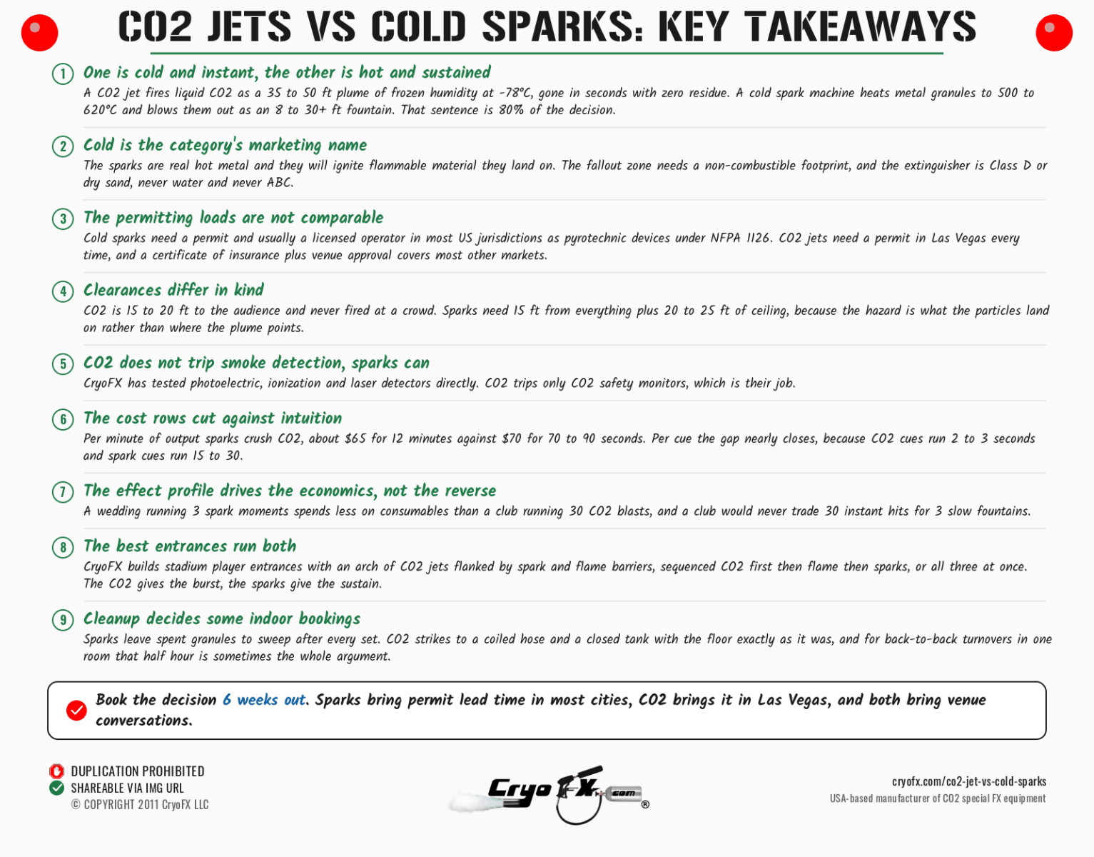 CryoFX CO2 Jet Vs Cold Sparks Key Takeaways