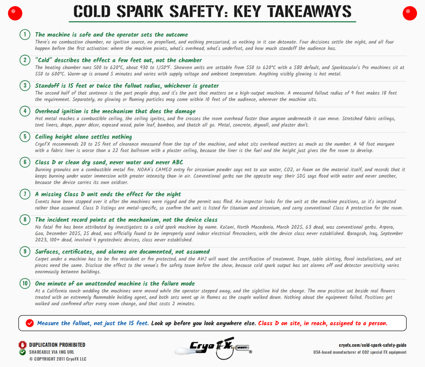CryoFX Cold Spark Machine Cold Spark Safety Guide Key Takeaways