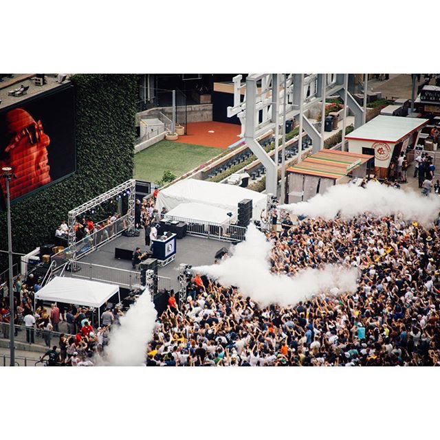 Lil Jon at Petco Park for the San Diego Padres Fanfest 2015 using CryoFX Co2 Special Effects Cannon Smoke Jets