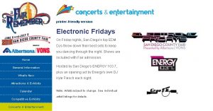San Diego County Fair - Del Mar, California Electronic Fridays features CryoFX custom Co2 Special Effect Stage Cannon Jet blasters